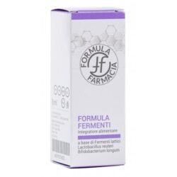 FF FERMENTI GOCCE: integratore alimentare a base di Fermenti lattici vivi Limosilactobacillus reuteri e Bifidobacterium longum utili a favorire l'equilibrio della flora intestinale.